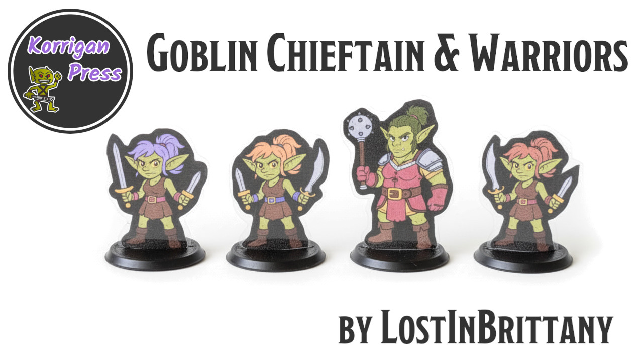 Goblin Chieftain & Warriors – Free Paper Miniatures