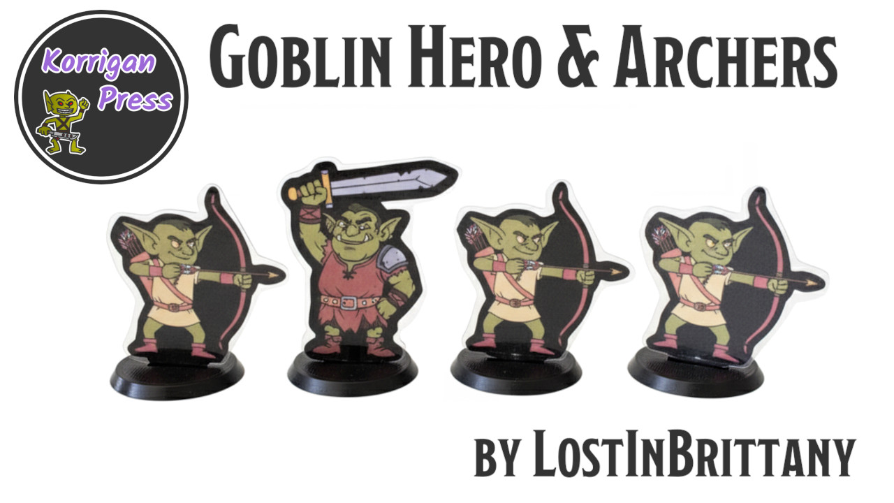 Goblin Hero & Archers – Free Paper Miniatures